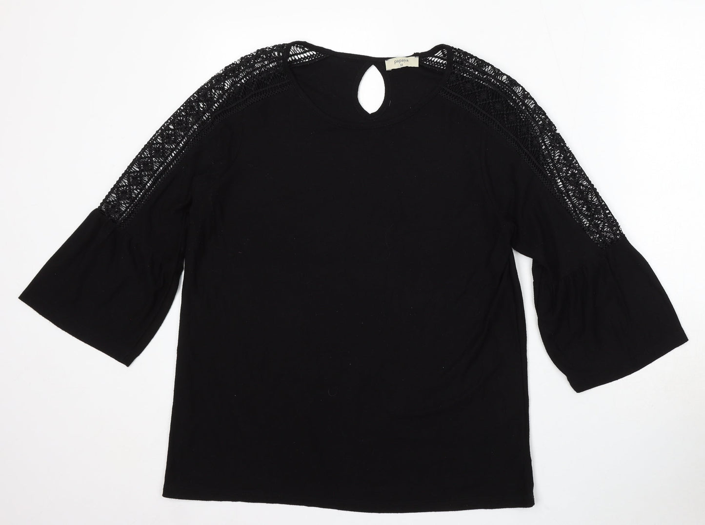 Womens UK Size 12 Papaya Black Pullover Jumper