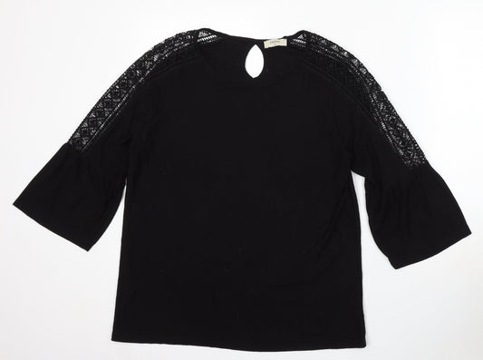 Womens UK Size 12 Papaya Black Pullover Jumper