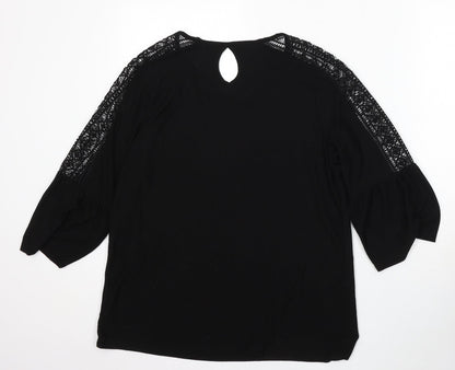 Womens UK Size 12 Papaya Black Pullover Jumper