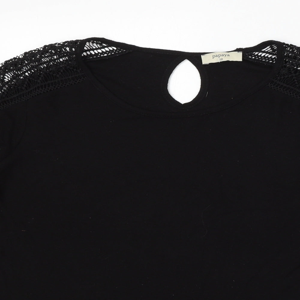 Womens UK Size 12 Papaya Black Pullover Jumper