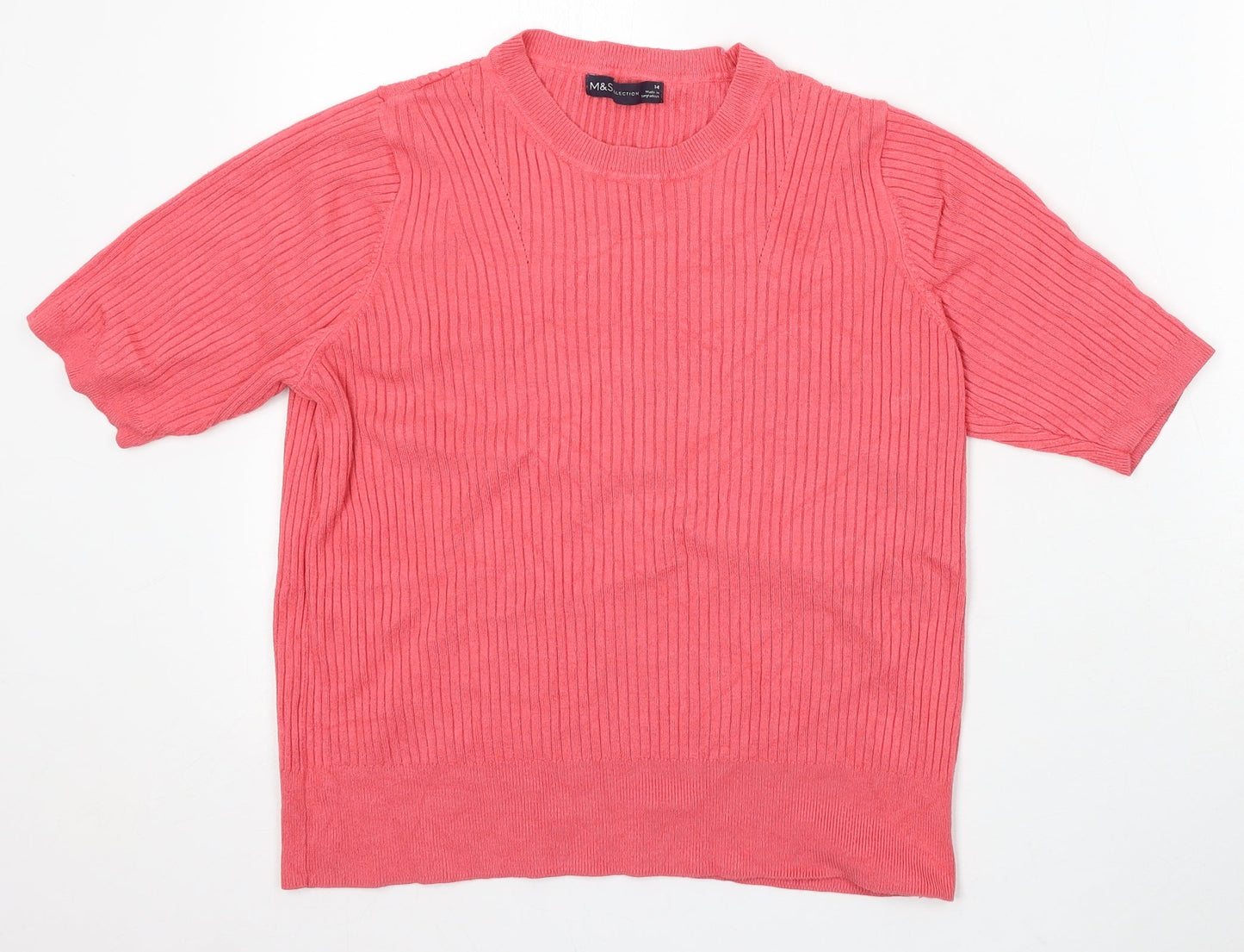 Womens UK Size 14 Marks and Spencer Pink Pullover Jumper