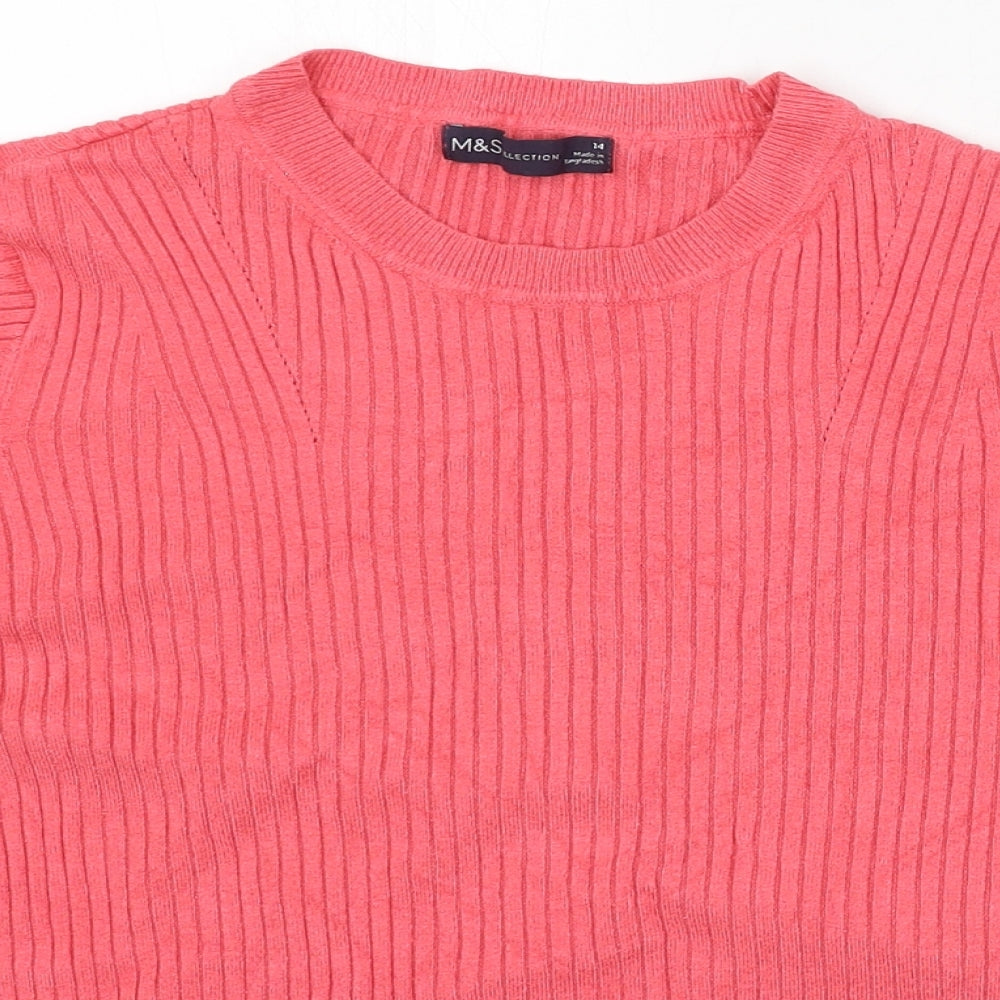 Womens UK Size 14 Marks and Spencer Pink Pullover Jumper