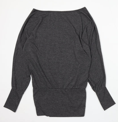 Nice Collection Womens Grey Round Neck Polyester Pullover Jumper Size M