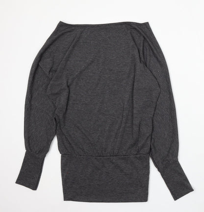 Nice Collection Womens Grey Round Neck Polyester Pullover Jumper Size M