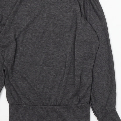 Nice Collection Womens Grey Round Neck Polyester Pullover Jumper Size M