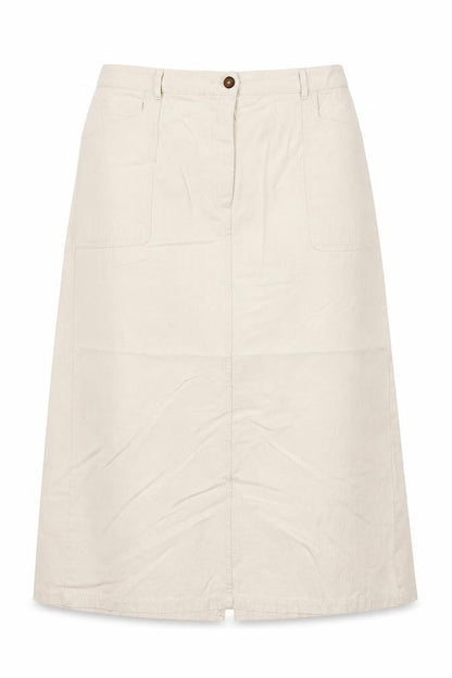 Preworn Womens Beige Polyester A-Line Skirt Size 34 in Button