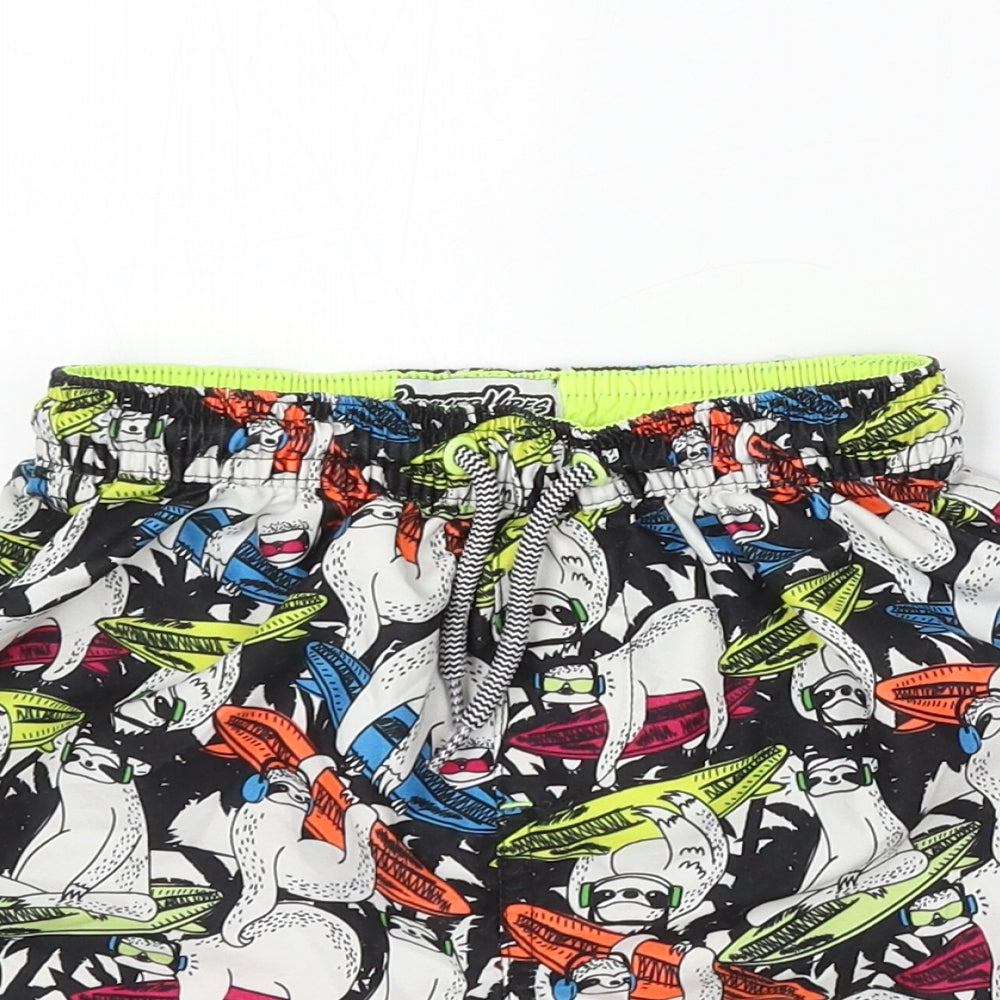 Summer Vibes Boys Multicoloured Floral Polyester Sweat Shorts Size 6-7 Years Regular Drawstring - Sloth Swim Shorts