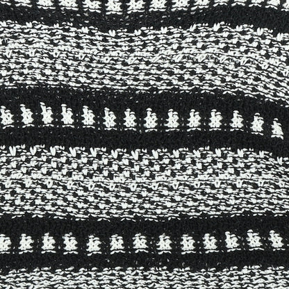 F&F Womens Black Scoop Neck Striped Cotton Pullover Jumper Size M