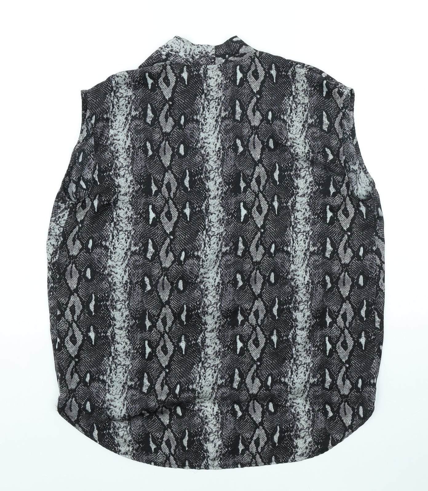 In Wear Womens Grey Animal Print Polyester Basic Blouse Size 14 V-Neck - Snake Print
