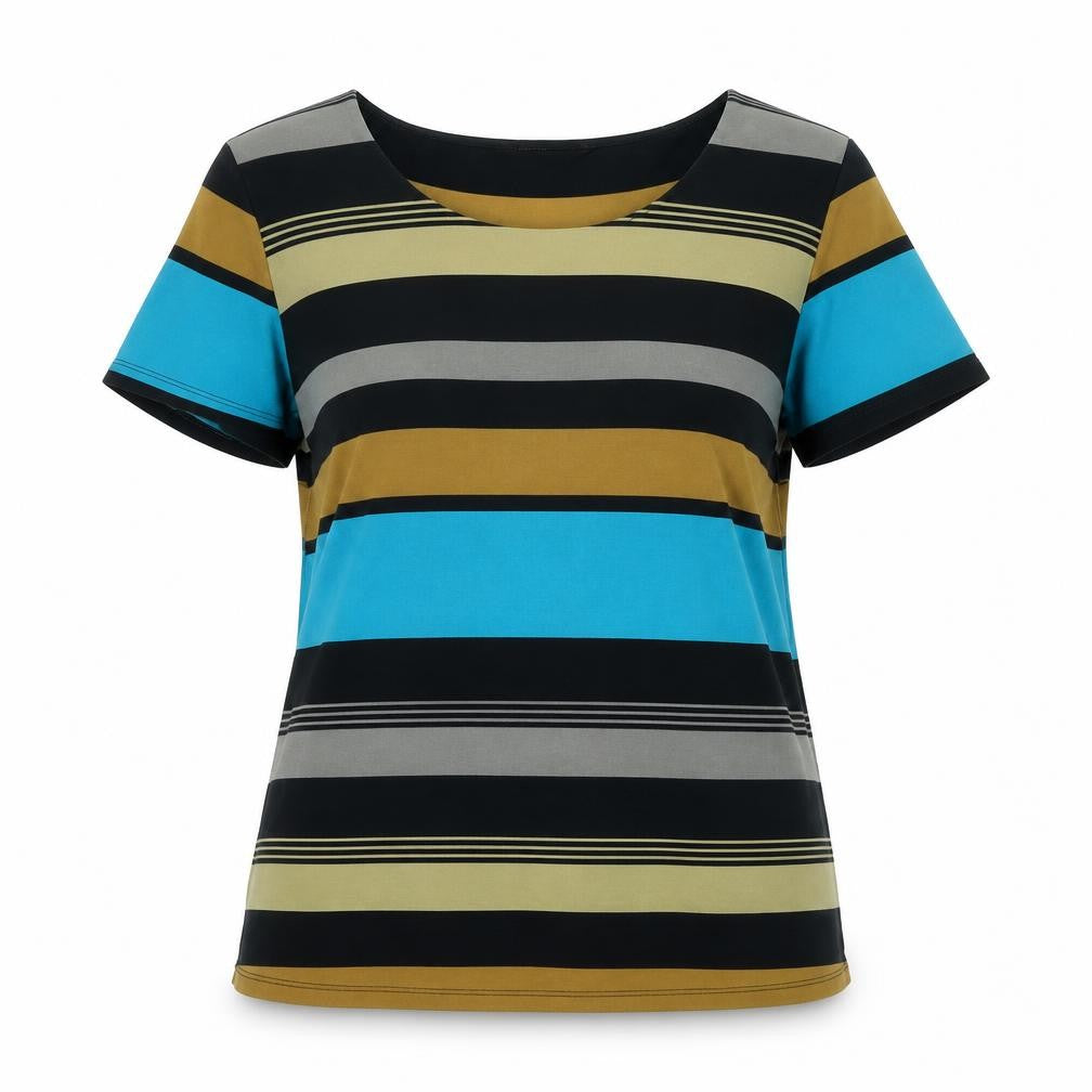 Womens UK Size 14 David Emanuel Multicoloured Basic T-Shirt