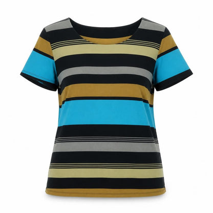 Womens UK Size 14 David Emanuel Multicoloured Basic T-Shirt