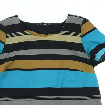 Womens UK Size 14 David Emanuel Multicoloured Basic T-Shirt