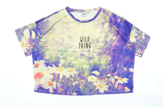 Womens UK Size 12 ASOS Multicoloured Basic T-Shirt