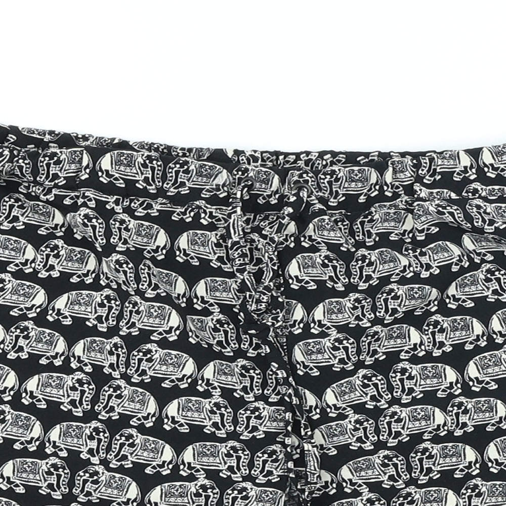 Staring at Stars Womens Black Polyester Sweat Shorts Size M Regular Tie - Elephants