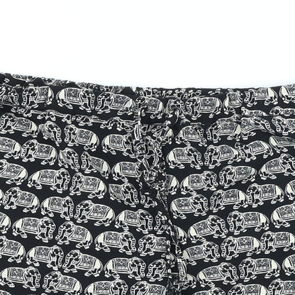 Staring at Stars Womens Black Polyester Sweat Shorts Size M Regular Tie - Elephants