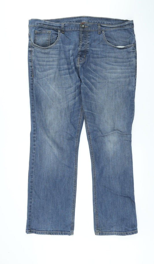 Denim & Co. Mens Blue Cotton Straight Jeans Size 38 in L27 in Regular Button