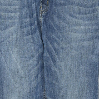 Denim & Co. Mens Blue Cotton Straight Jeans Size 38 in L27 in Regular Button