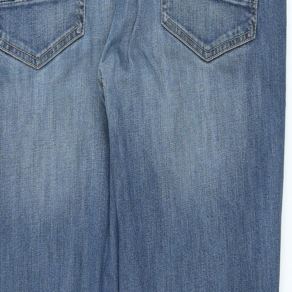 Denim & Co. Mens Blue Cotton Straight Jeans Size 38 in L27 in Regular Button