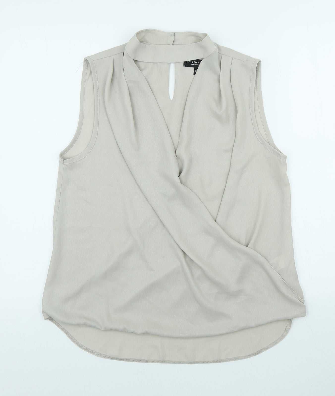 Womens UK Size 14 Dorothy Perkins Beige Tunic Blouse