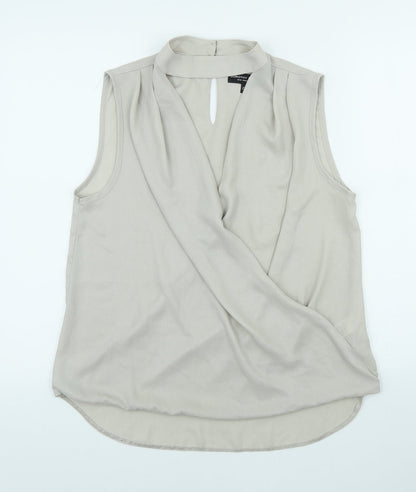 Womens UK Size 14 Dorothy Perkins Beige Tunic Blouse