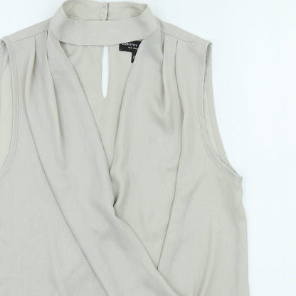Womens UK Size 14 Dorothy Perkins Beige Tunic Blouse