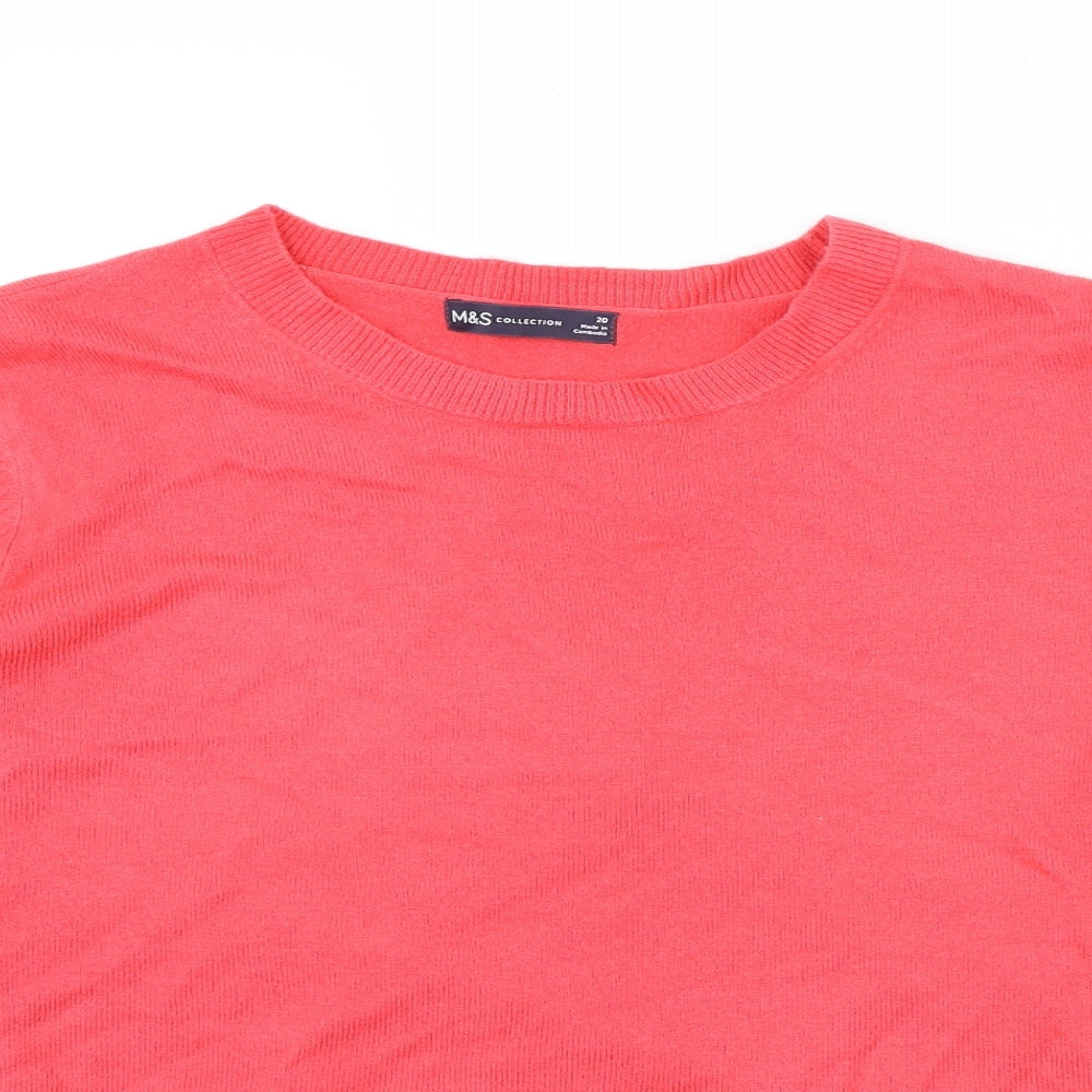 Womens UK Size 20 Marks and Spencer Pink Pullover Jumper