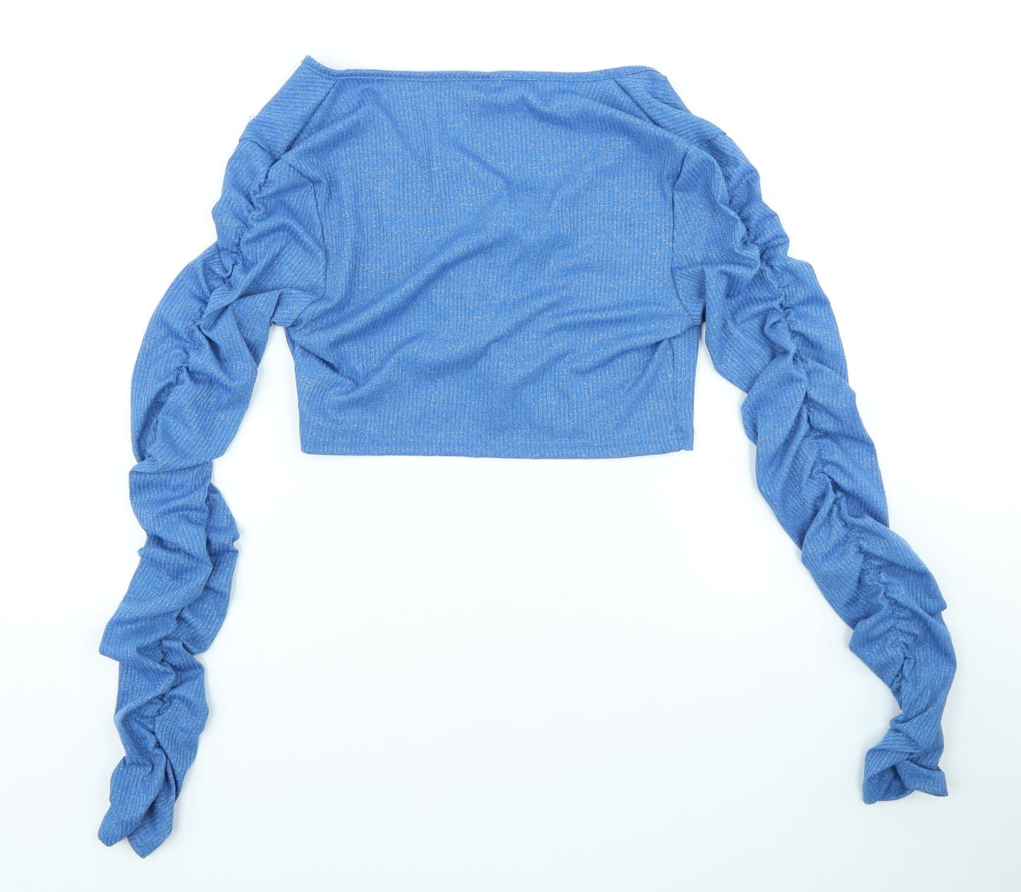 SheIn Womens Blue V-Neck Polyester Cardigan Jumper Size M - Tie Front