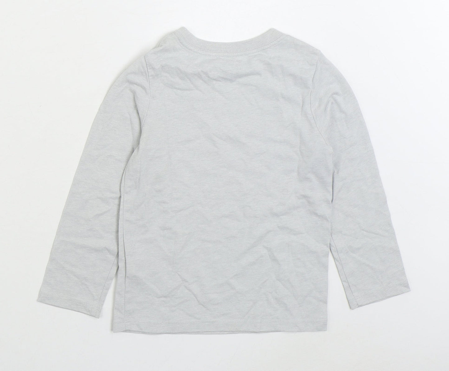 The Childrens Place Girls Grey Cotton Basic T-Shirt Size 4 Years Round Neck Pullover - I'm The Reason We Have Rules
