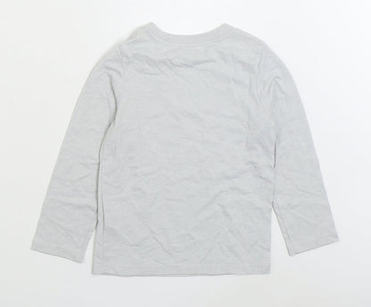 The Childrens Place Girls Grey Cotton Basic T-Shirt Size 4 Years Round Neck Pullover - I'm The Reason We Have Rules