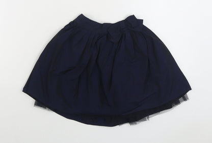 Marks and Spencer Girls Blue Polyester Pleated Skirt Size 3-4 Years Regular