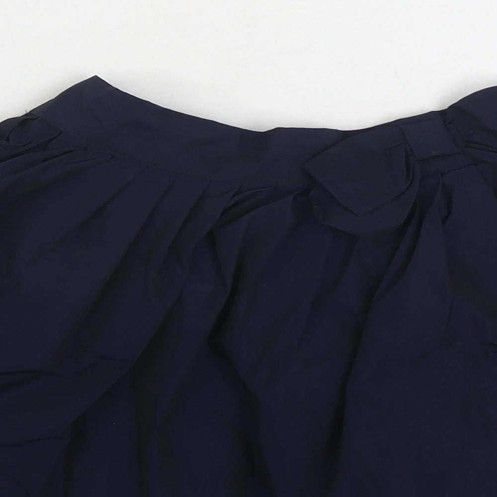 Marks and Spencer Girls Blue Polyester Pleated Skirt Size 3-4 Years Regular
