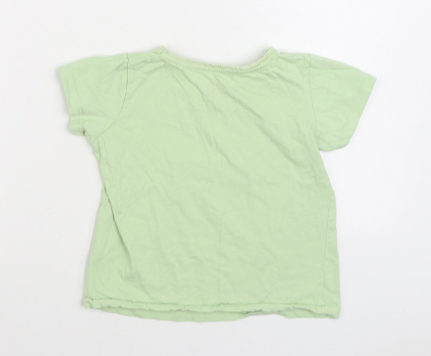 Primark Girls Green 100% Cotton Basic T-Shirt Size 7-8 Years Round Neck Pullover - You Are Lovely