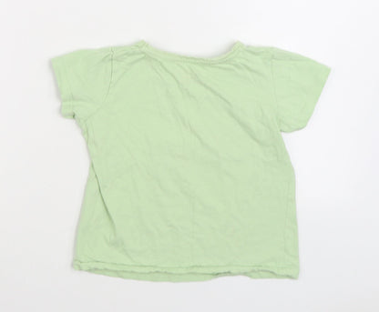 Primark Girls Green 100% Cotton Basic T-Shirt Size 7-8 Years Round Neck Pullover - You Are Lovely