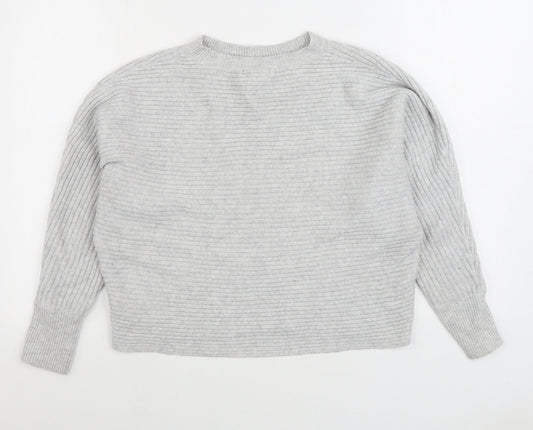 F&F Womens Grey Round Neck Polyester Pullover Jumper Size M