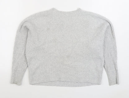 F&F Womens Grey Round Neck Polyester Pullover Jumper Size M