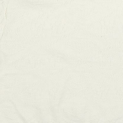 Dobbies Womens Ivory Round Neck Geometric 100% Cotton Pullover Jumper Size S