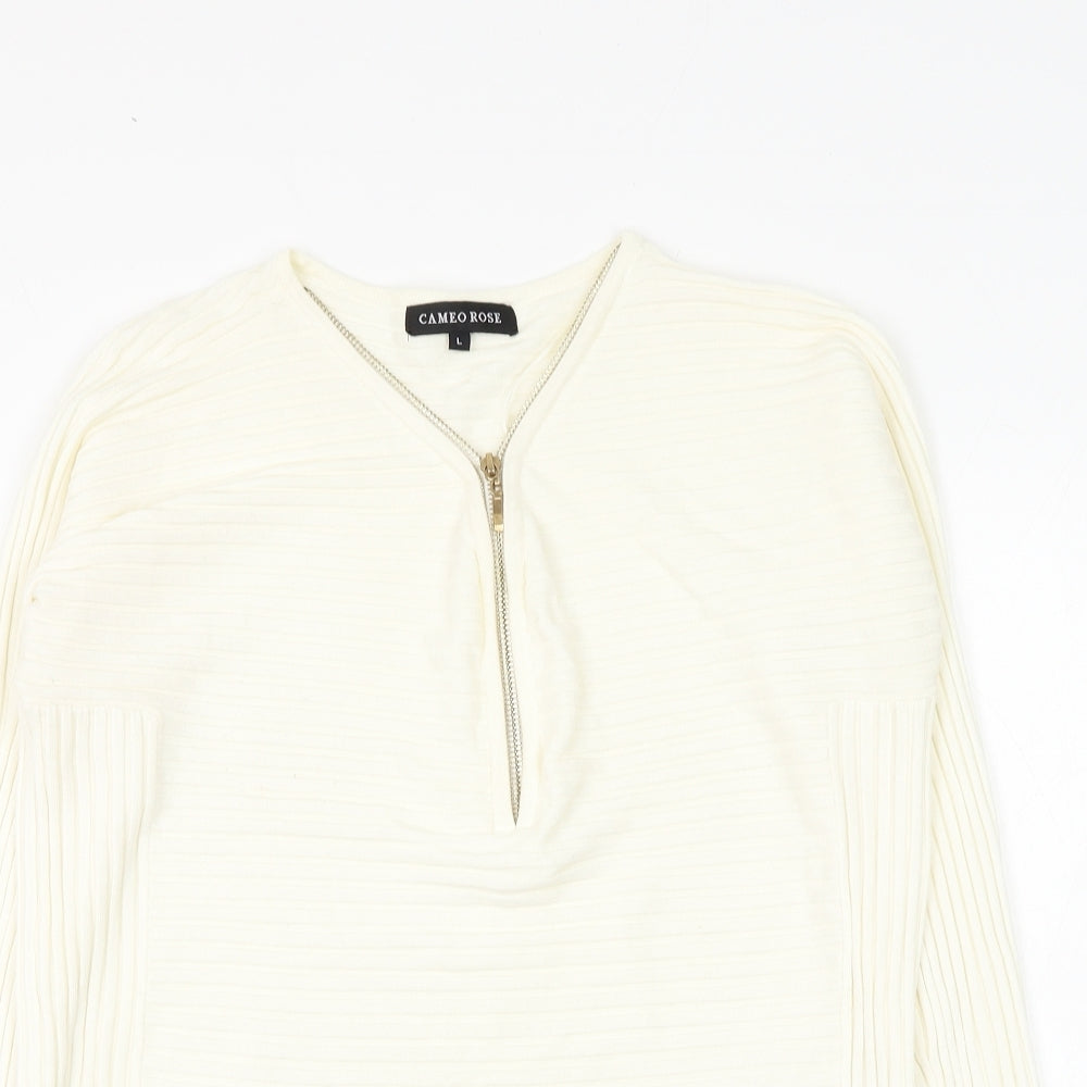 Womens UK Size L Cameo Rose White Pullover Jumper