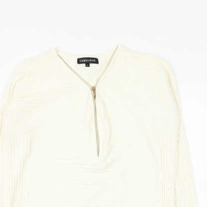 Womens UK Size L Cameo Rose White Pullover Jumper