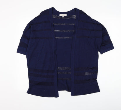 Nutmeg Womens Blue Square Neck Viscose Cape Jumper Size 12