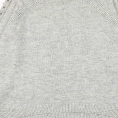 George Womens Grey Round Neck Acrylic Pullover Jumper Size 12