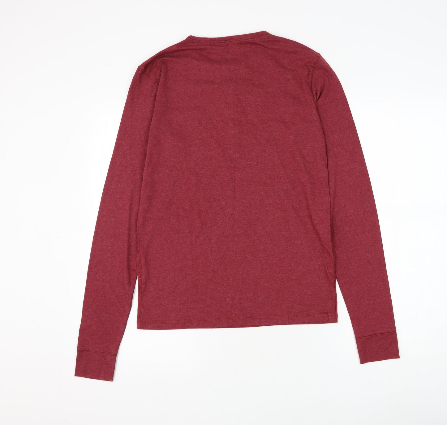 Twisted Soul Mens Red Cotton T-Shirt Size XS Henley