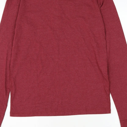 Twisted Soul Mens Red Cotton T-Shirt Size XS Henley