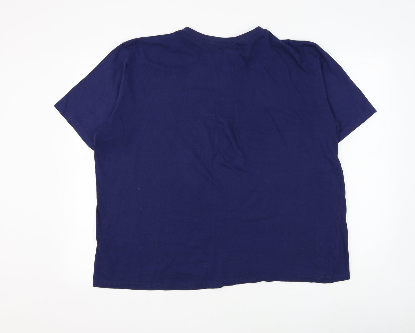 Atlas Mens Blue Cotton T-Shirt Size XL Round Neck - Arizona