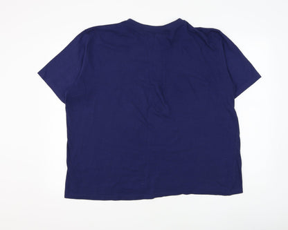 Atlas Mens Blue Cotton T-Shirt Size XL Round Neck - Arizona