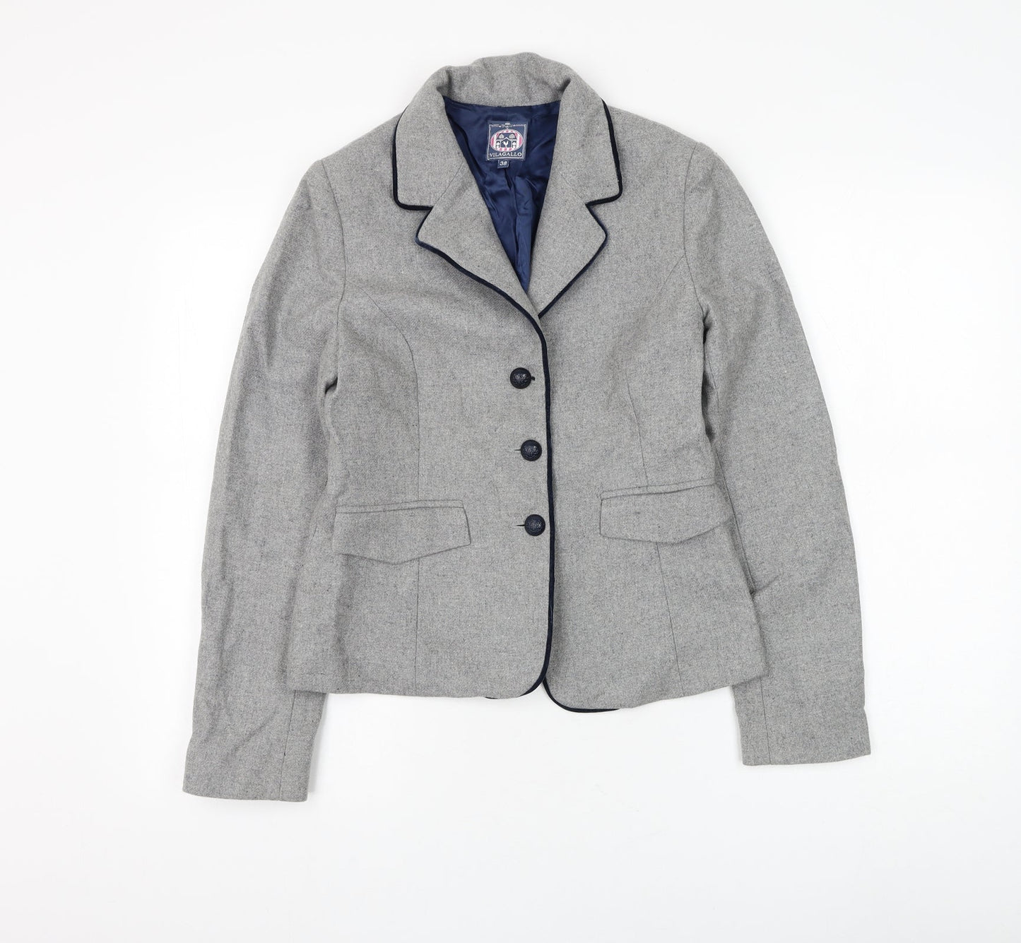 Vila Gallo Womens Grey Jacket Blazer Size 10 Button - Deer