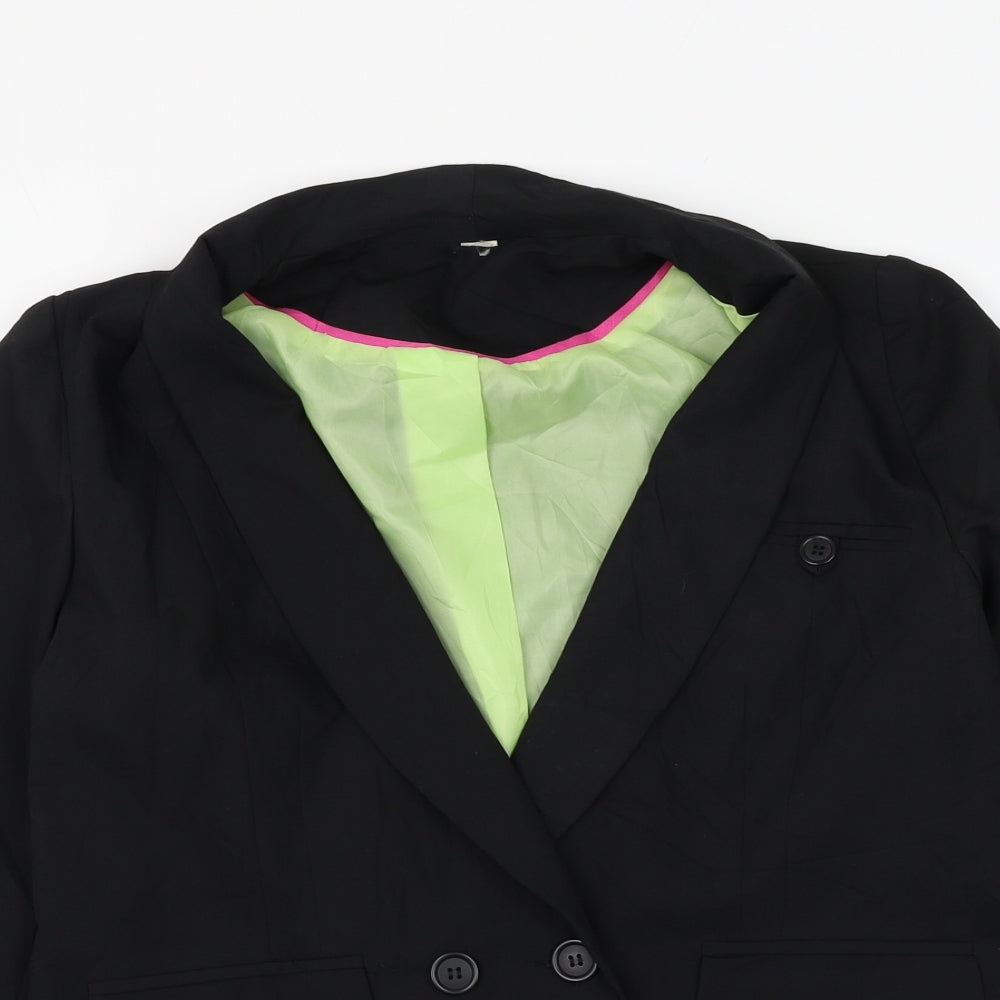 Primark Womens Black Jacket Blazer Size 14 Button