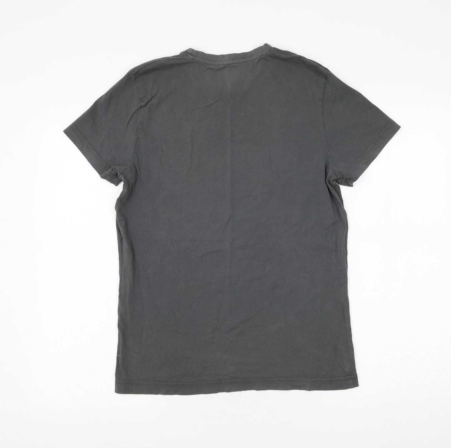 TOM TAILOR Mens Grey Polyester T-Shirt Size S Round Neck - USA