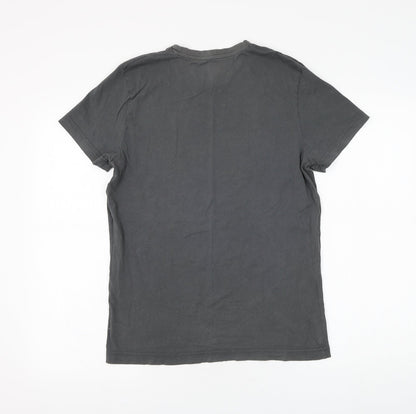 TOM TAILOR Mens Grey Polyester T-Shirt Size S Round Neck - USA