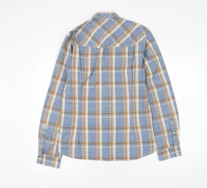 Mens UK Size S TOM TAILOR Blue  Button-Up Long Sleeve Casual Shirt