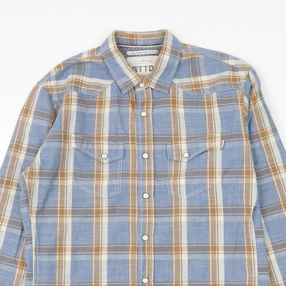 Mens UK Size S TOM TAILOR Blue  Button-Up Long Sleeve Casual Shirt